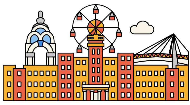 Kharkiv in vector image, Kharkiv Gorkiy park, Arrow meeting place